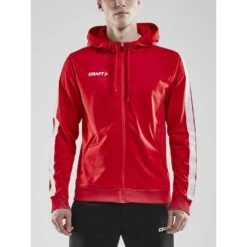 Craft Kapuzenpullover Hoodie Fullzip Pro Control Rot/weiss Herren