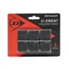 Dunlop Overgrip U Sweat 0.5mm - Feuchtigkeitsabsorbierend, Griffig - Schwarz - 3 Stück