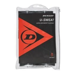 Dunlop Overgrip U-Sweat 0.5mm - Feuchtigkeitsabsorbierend, Griffig - Schwarz 12er Clip-Beutel