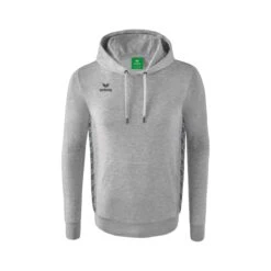 Erima Kapuzenpullover Essential Team Kapuzensweat (weiche Baumwolle, Rippbündchen) Hellgrau/grau Herren