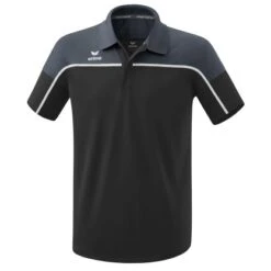 Erima Sport-Polo Change (100% Rec. Polyester, Schnelltrocknend Funktionsmaterial) Schwarz/grau Herren