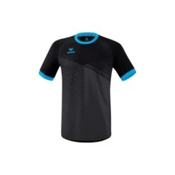 Erima Sport-Tshirt Mantua Trikot (100% Polyester, Strapazierfähig) Schwarz/curacaoblau Herren