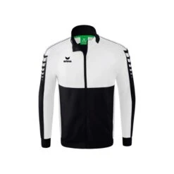 Erima Trainingsjacke Six Wings Worker (100% Polyester, Stehkragen, Strapazierfähig) Schwarz/weiss Herren