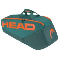 Head Tennis-Racketbag Pro Racquet Bag M (Schlägertasche, 2 Hauptfächer) 2023 Cyangrün/orange 6er