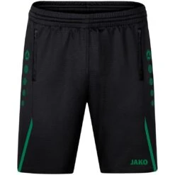 JAKO Trainingshose (Short) Challenge - Double-Stretch-Knit, Seitentaschen Mit Reissverschluss - Schwarz/grün Jungen