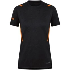 JAKO Sport-Shirt Challenge - Polyester-Stretch-Jersey - Schwarz/orange Damen -Head || Wilson || YONEX Verkaufsgeschäft Jako 6121 506 Tshirt challenge damen 4 1200x1200 1