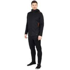 JAKO Freizeitanzug Challenge Mit Kapuze (Jacke Und Hose, Sportiver Schnitt) Schwarz/orange Herren