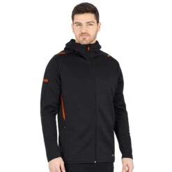 JAKO Freizeitanzug Challenge Mit Kapuze (Jacke Und Hose, Sportiver Schnitt) Schwarz/orange Herren -Head || Wilson || YONEX Verkaufsgeschäft Jako Freizeitanzug Challenge Herren M9521 506 11 1200x1200 1