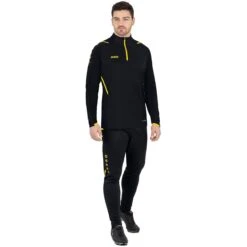 JAKO Langarmshirt Ziptop Challenge - Fleece-Innenseite, Zip-Reissverschluss - Schwarz/gelb Herren -Head || Wilson || YONEX Verkaufsgeschäft Jako Langarmshirt Challenge 8621 803 6 1200x1200 1