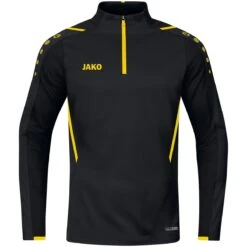 JAKO Langarmshirt Ziptop Challenge - Fleece-Innenseite, Zip-Reissverschluss - Schwarz/gelb Herren -Head || Wilson || YONEX Verkaufsgeschäft Jako Langarmshirt Challenge 8621 803 7 1200x1200 1