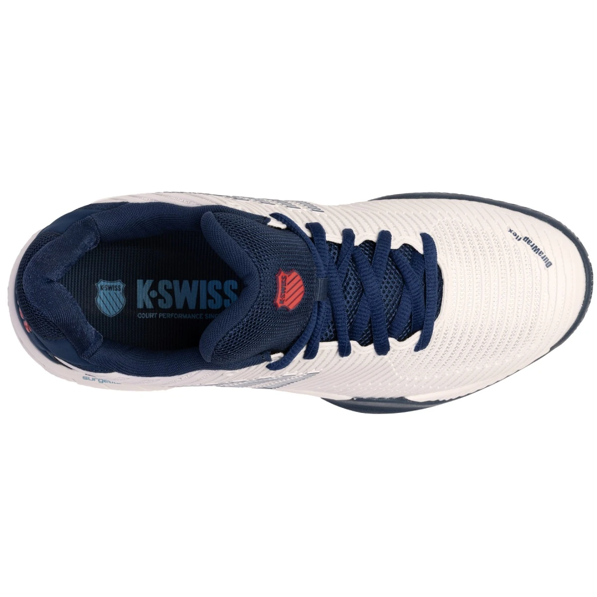 KSwiss Tennisschuhe Hypercourt Express 2 Clay/Sandplatz 2023 Weiss/blau/rot Herren 2 KSwiss Tennisschuhe Hypercourt Express 2 Clay/Sandplatz 2023 Weiss/blau/rot Herren – Bild 2