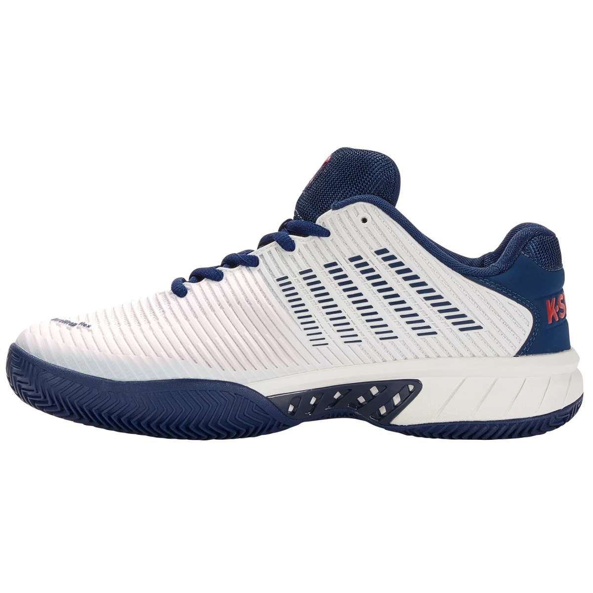 KSwiss Tennisschuhe Hypercourt Express 2 Clay/Sandplatz 2023 Weiss/blau/rot Herren 4 KSwiss Tennisschuhe Hypercourt Express 2 Clay/Sandplatz 2023 Weiss/blau/rot Herren – Bild 4