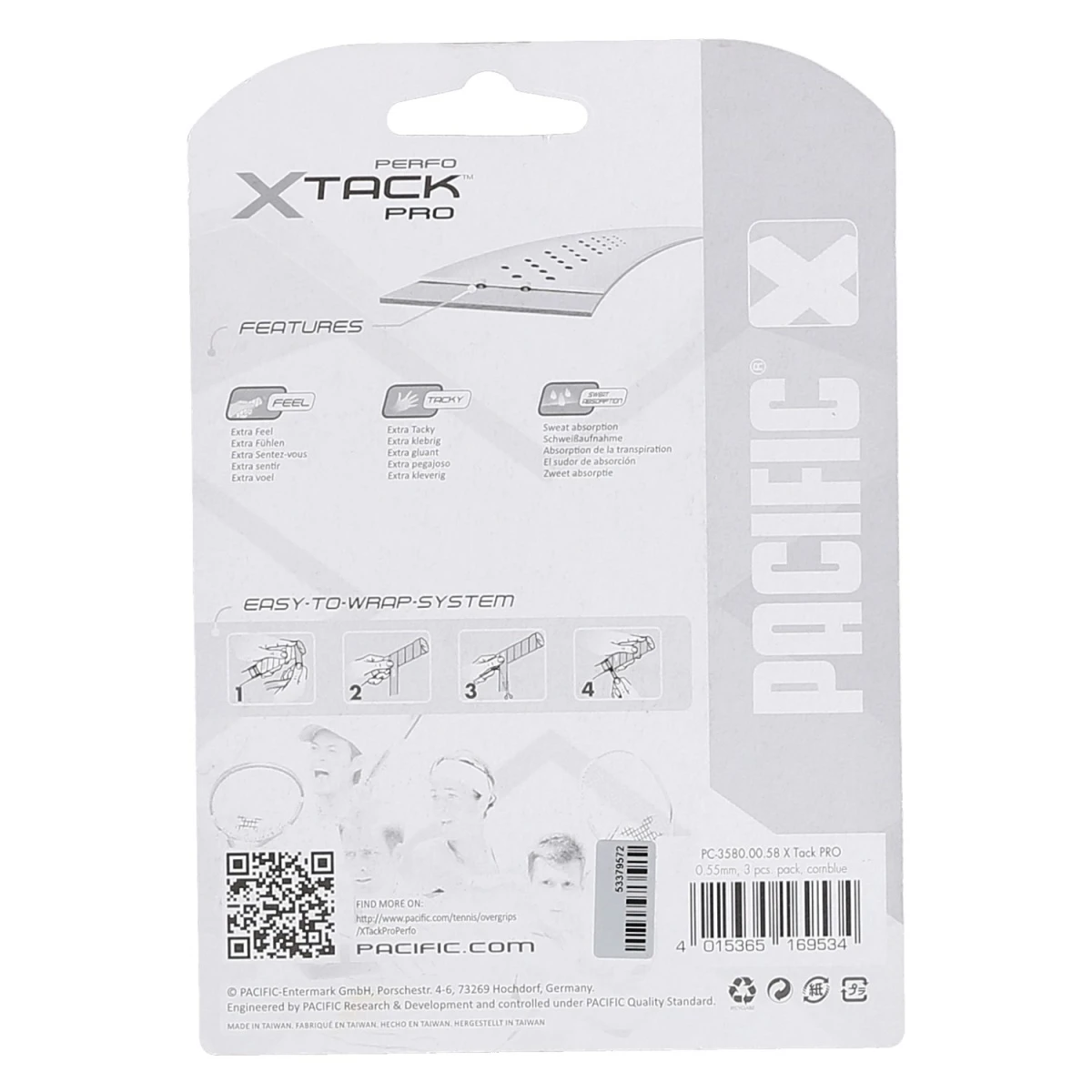 Pacific Overgrip XTack Pro Perfo 0.55mm Hellblau 3er 2 Pacific Overgrip XTack Pro Perfo 0.55mm Hellblau 3er – Bild 2