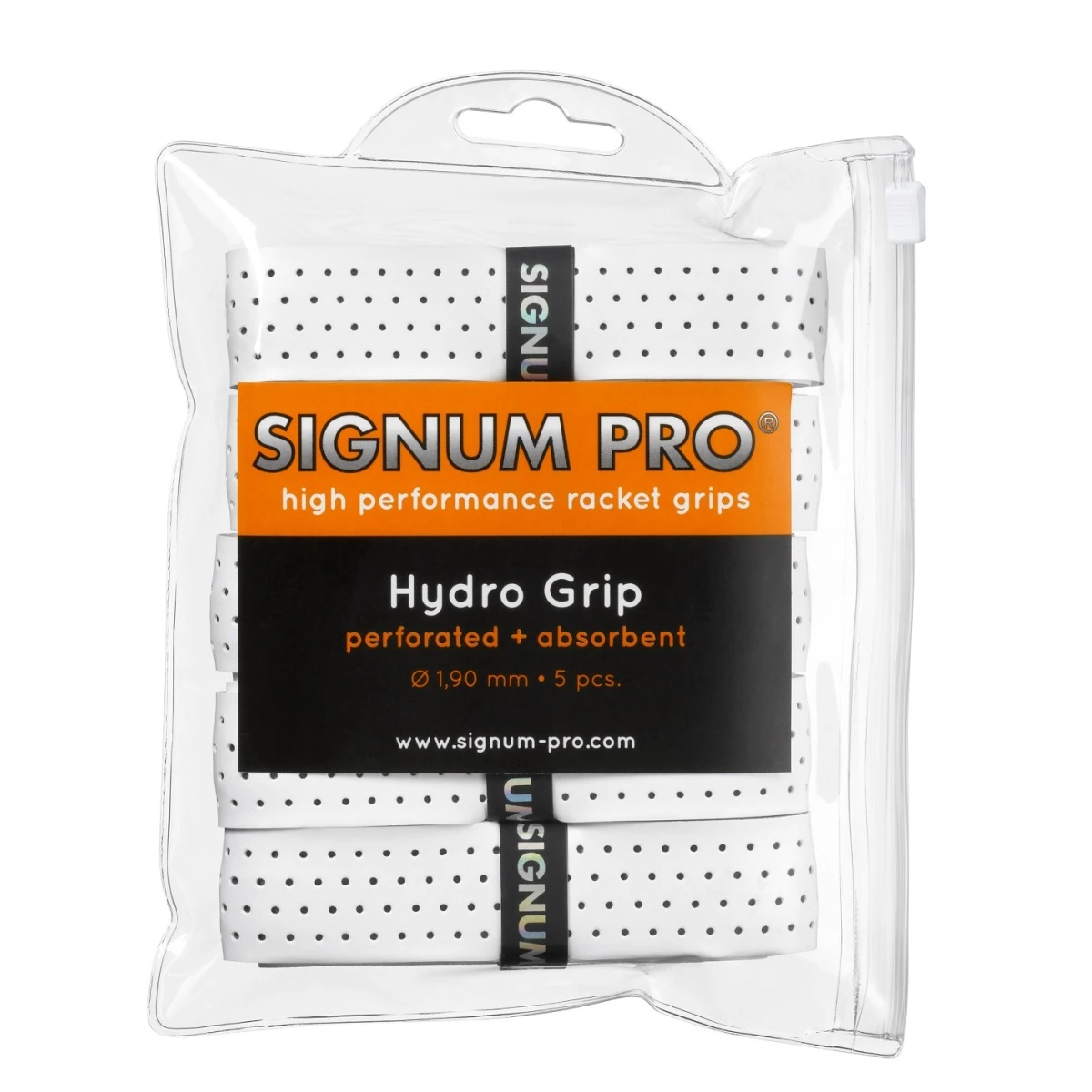 Signum Pro Basisband Hydro Grip 1.9mm (Schweißabsorption, Perforiert) Weiss 5er Pack Clip-Beutel 1 Signum Pro Basisband Hydro Grip 1.9mm (Schweißabsorption, Perforiert) Weiss 5er Pack Clip-Beutel