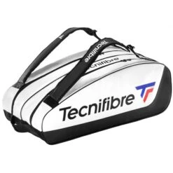 Tecnifibre Tennis-Racketbag Tour Endurance (Schlägertasche, 2 Hauptfächer) Weiss 12er