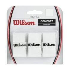 Wilson Overgrip Profile 0.6mm (Komfort/geprägtes Profil/leicht Haftend) Weiss 3er