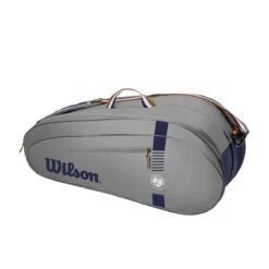Wilson Tennis-Racketbag Roland Garros Team (Schlägertasche, 2 Hauptfächer) Grau 6er