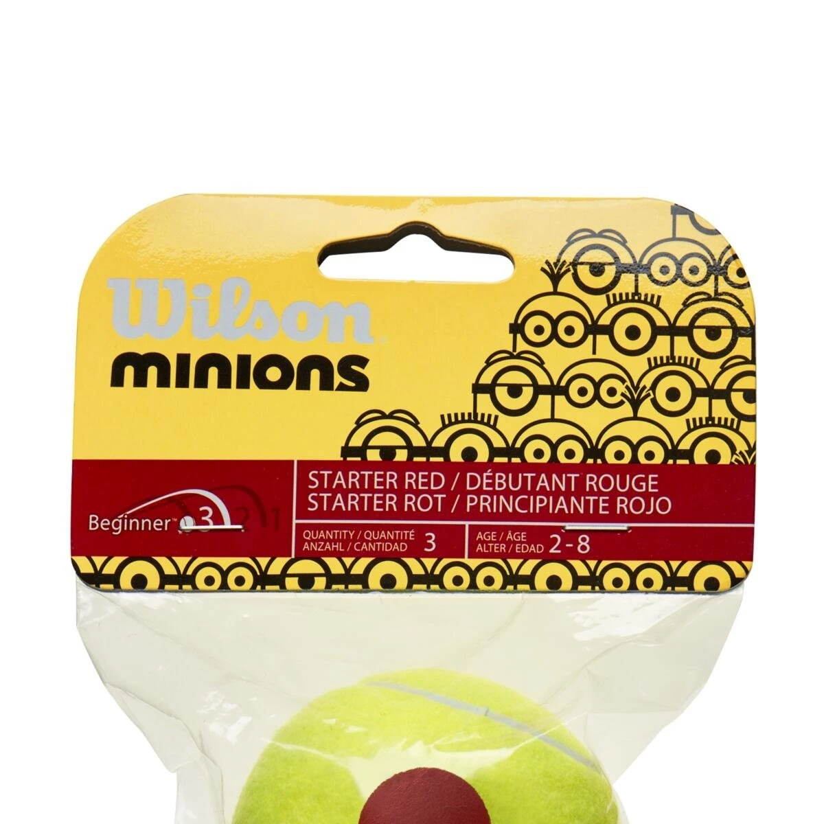 Wilson Methodikbälle Stage 3 Starter Minions Gelb/rot Beutel 3er – Bild 2
