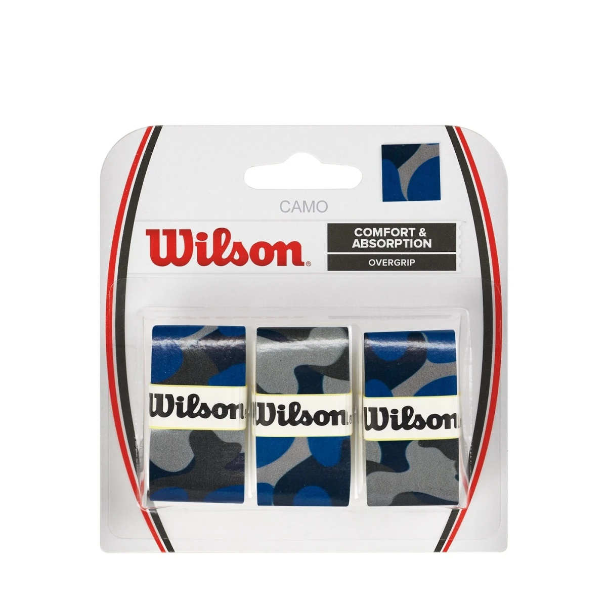 Wilson Overgrip Camo 0.6mm Blau 3er 1 Wilson Overgrip Camo 0.6mm Blau 3er